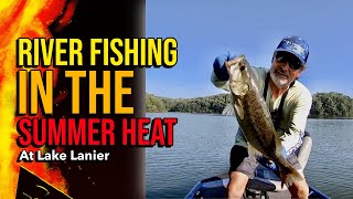 River Fishing In The Summer Heat At Lake Lanier #lakelanierfishing2023 #bassfishing