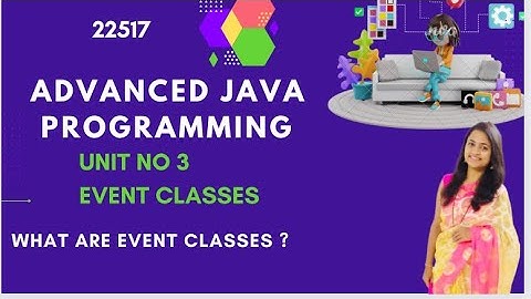 AJP-22517-Unit no 3- Event Classes introduction | Delegation Event mode| Source | Listener | Event