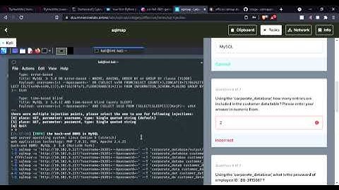 Learning SQL injections through SQLmap