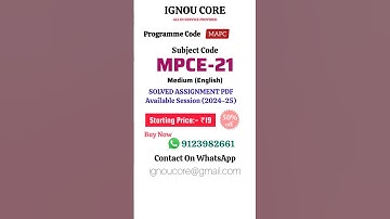 MPCE 21 Solved Assignment PDF 2024-25 in English, MAPC program MPCE-21 Solved assignments