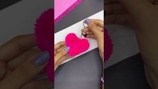 DIY Heart Keychain Idea ✂️💖 #shorts #diy #art #craft #tutorial #creative #crafts #gift #artist