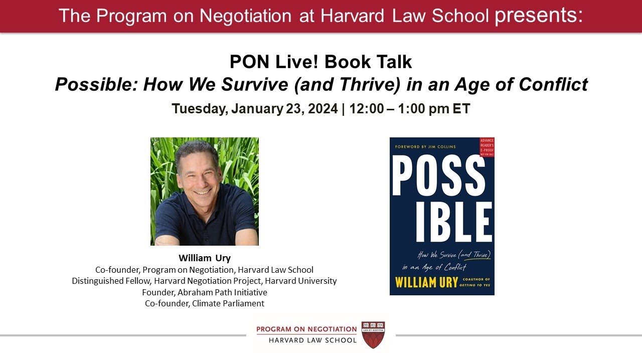 Harvard Negotiation Master Class - PON - Program on Negotiation at Harvard  Law School