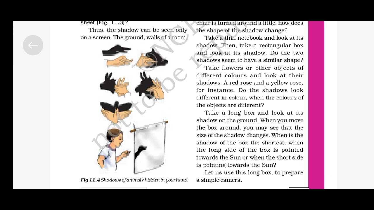 explanation on class 6 science chapter 11 light , shadows and ...