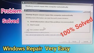 Windows cannot repair automatically Problm solved🙏Very Easy 🙏Recover data🙏All files🙏100% Solved🙏CPU
