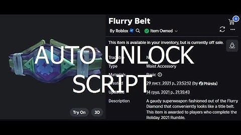 Roblox Roliday Rumble 2021 FIXED auto unlock UGC script [Roblox Exploiting]