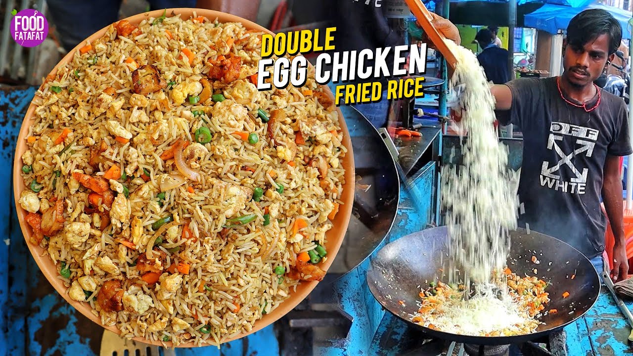Munna Michael Making Street Style Double Chicken Egg Fried Rice   Street Food India