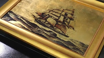 Thuận Buồm Xuôi Gió - Tranh quà tặng đối tác sơn mài dát vàng phong thuỷ