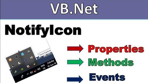 Vb.net notifyicon control|properties,methods andevents in hindi