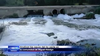 Analizan aguas del río Verde en el ejido Miguel Hidalgo.