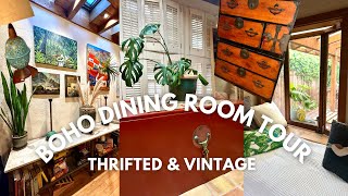 ✨BOHO DINING ROOM TOUR | Budget Thrifted & Vintage Decor Ideas, Design