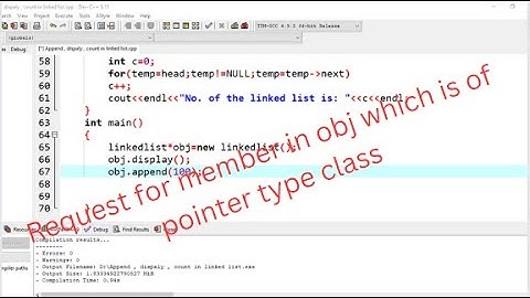 Request for member in object which is of pointer type class error in C++