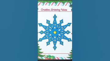 Easy Snowflake Drawing ❄️Cute Christmas Art Idea
