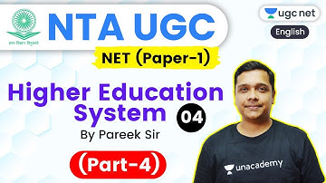 NTA UGC NET 2020 (Paper-1) | Higher Education System by Pareek Sir | (Part-4)