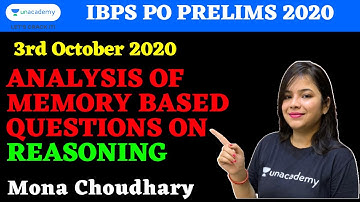 Review of Memory Based Reasoning Questions || IBPS PO 2020 (3rd October) || Mona Choudhary