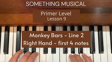 Bastien Primer Level - Lesson 9 - Monkey Bars - Right Hand - First 4 notes