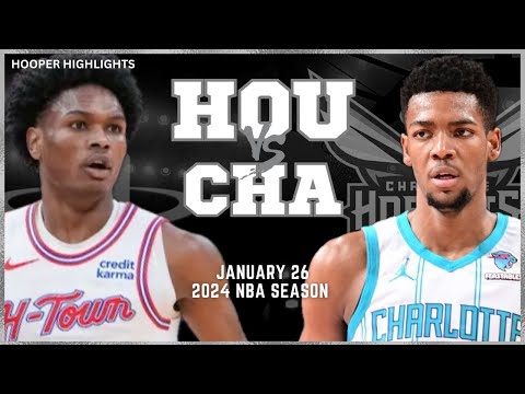 Charlotte Hornets vs Houston Rockets Full Game Highlights | Jan 26 | 2024 NBA Season