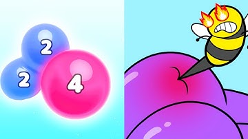 Satisfying ASMR Mobile Games... Melty Bubble 2048 ✔️ Help Me Tricky Games, All Levels