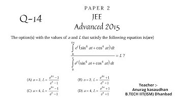 JEE Advanced 2015 Math Paper 2 (Q 14) solution | IIT JEE Maths | #jeeadvanced2015 #projecteducation