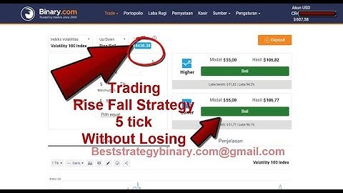 Trading  Rise Fall Strategy 5 tick Without Losing binary.com