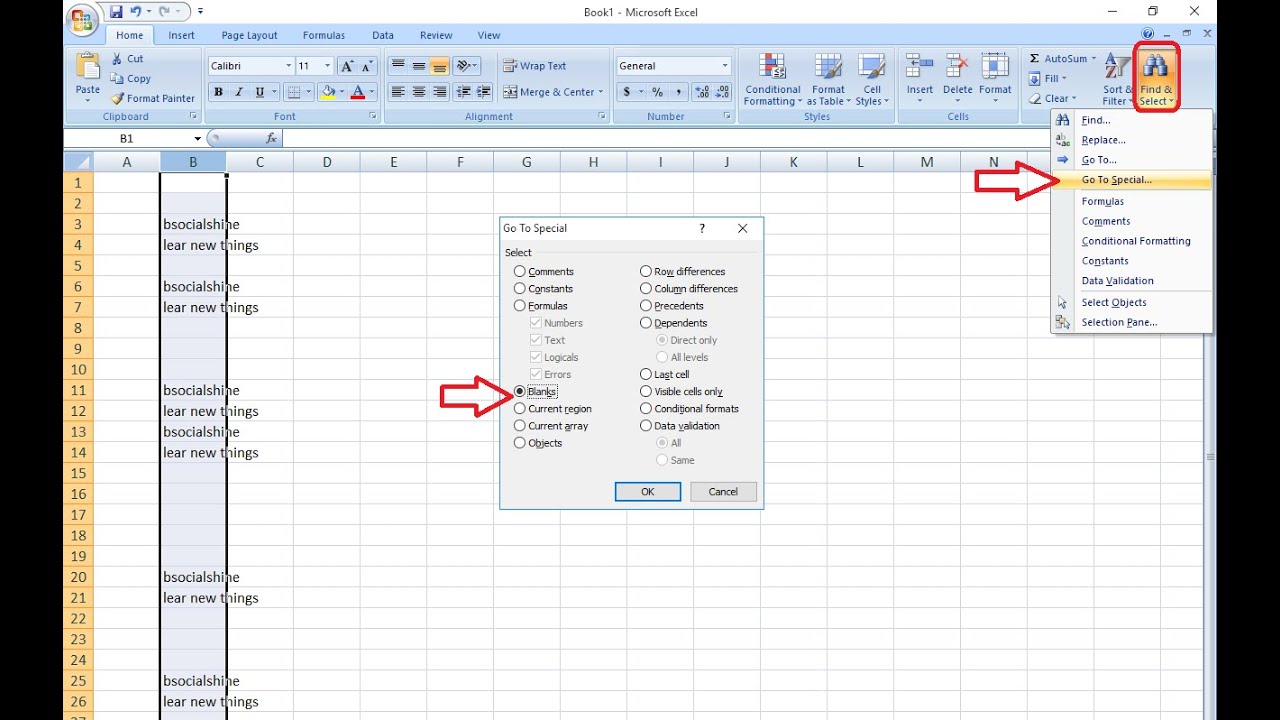how-to-delete-multiple-blank-cells-at-a-time-in-ms-excel-excel-2003