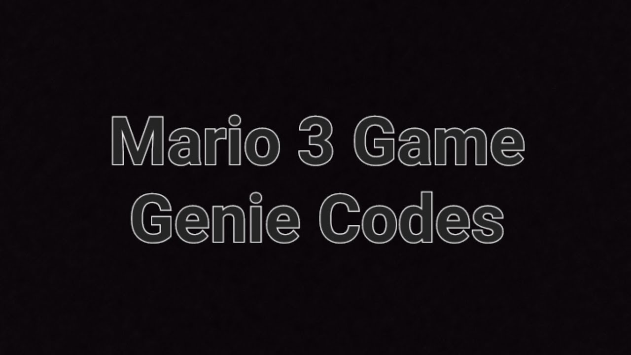 Mario 3 Game Genie Codes (app in the description) YouTube
