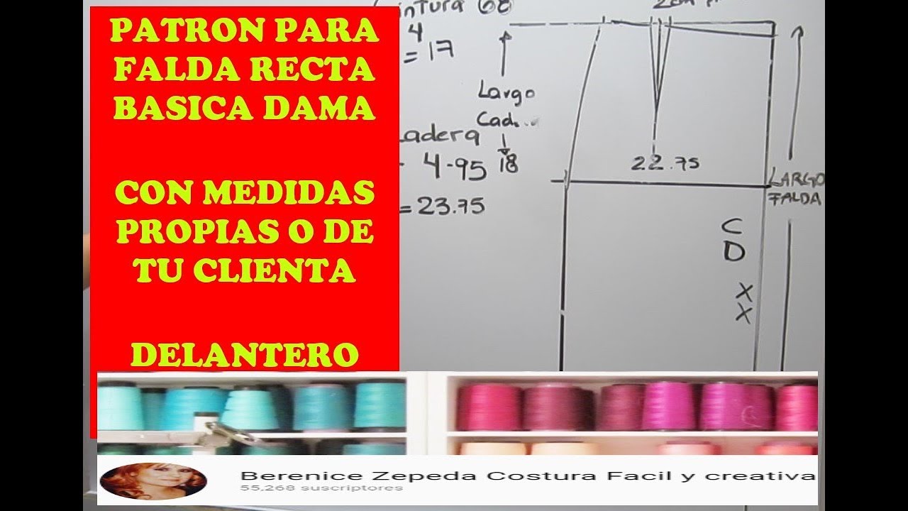 PATRÓN FALDA TRAZO parte - YouTube