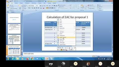 Equivalent Annual Cost EAC method Recording