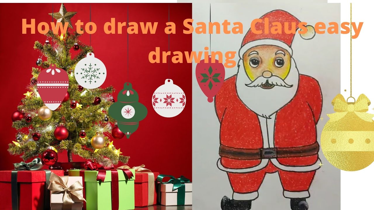 First time draw| How to draw a Santa Claus easy drawing| step by step ...