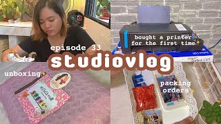 STUDIOVLOG EP. 33:: unboxing Epson L121 printer, unpacking parcel from LextheticPH, packing orders☀️