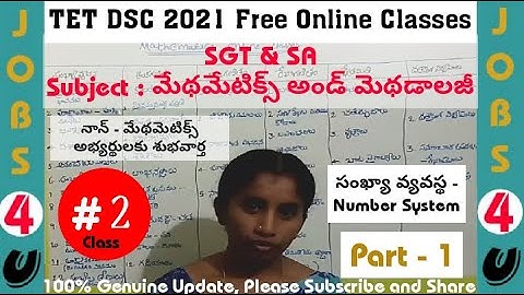 TET DSC Maths Classes in Telugu|Number System Part-1|TET Maths Syllabus 2021|AP/TS TET Maths Classes