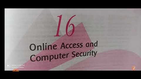 class 11th CBSE board chapter 16 online access and computer security