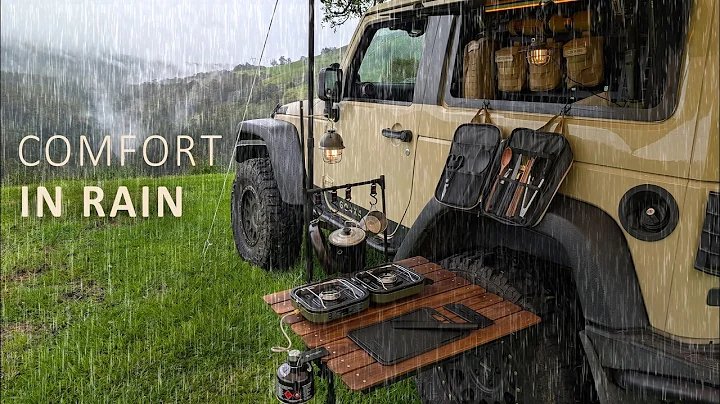 Car CAMPING in RAIN [ Cosy SOLO trip to the Rainy Mountains, AMSR ] thumbnail