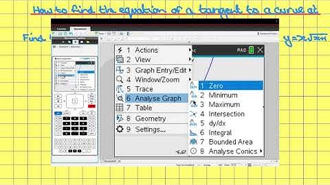 Ti - nspire - How to find the tangent to a curve at a point on the curve.