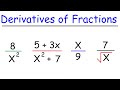 How To Find The Derivative of a Fraction - Calculus