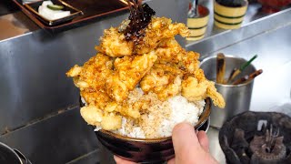 Amazing Tempura Rush! Can You Finish It?! Extra Large Satisfying Servings at the Soba Restaurant!