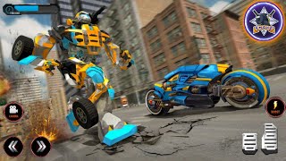 ألعاب الحرب الواقعية للدراجات النارية لبطل حرب الروبوت Helicopter Bike Transform Robot Game screenshot 2