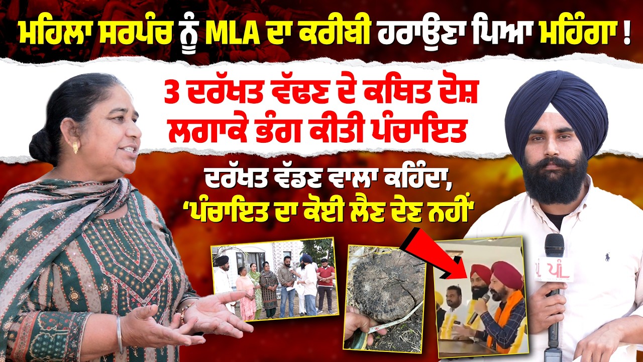 ਮਹਿਲਾ Sarpanch ਨੂੰ MLA ਦਾ ਕਰੀਬੀ ਹਰਾਉਣਾ ਪਿਆ ਮਹਿੰਗਾ ! 3 ਦਰੱਖਤ ਵੱਢਣ ਦੇ ਕਥਿਤ ਦੋਸ਼ ਲਗਾਕੇ ਭੰਗ ਕੀਤੀ ਪੰਚਾਇਤ