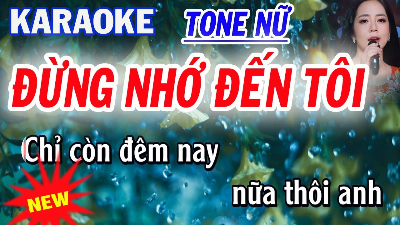 Đừng Nhớ Đến Tôi Karaoke - Tone Nữ - ST Tiến Thành