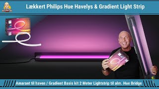 Lækkert Philips Hue Havelys & Gradient Light Strip (uden Sync boks!) Amarant / Gradient Basis kit 2M