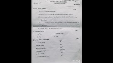 First Term Exam (2022-23) Sub Maths Question paper | Std 5th |