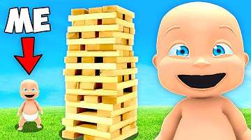 Babies Build GIANT JENGA!