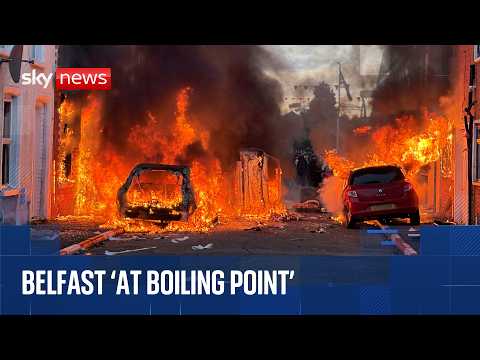 Belfast homes and cars torched as Sky News reports from city after knife attack