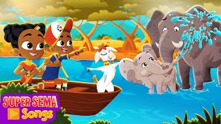 row, row, row your boat with SAFARI ANIMALS! 🦁 Super Sema Mix ✨ Kids Songs + Nursery Rhymes Resimi