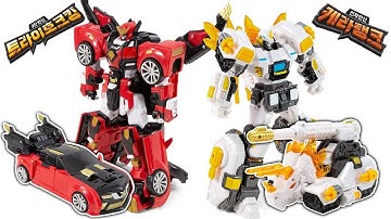MiniForce SuperDino7 TriHawkKing Keratank Robot Transformation 미니특공대 케라탱크 트라이호크킹 변신영상