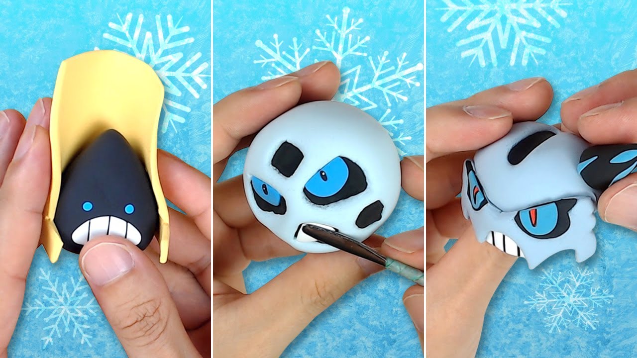 New Pokémon Clay Art: Snorunt line!! Snorunt, Glalie, Mega Glalie Ice-type Pokémon!