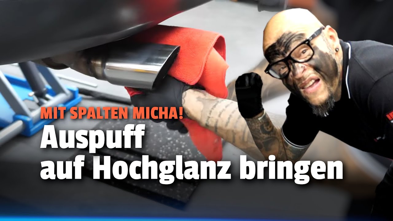 Auto Auspuff richtig aufbereiten und polieren mit Spalten Micha - YouTube