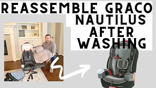 Graco Car Seat Fabric Reassembly || How to put the Graco car seat cushions back on after washing