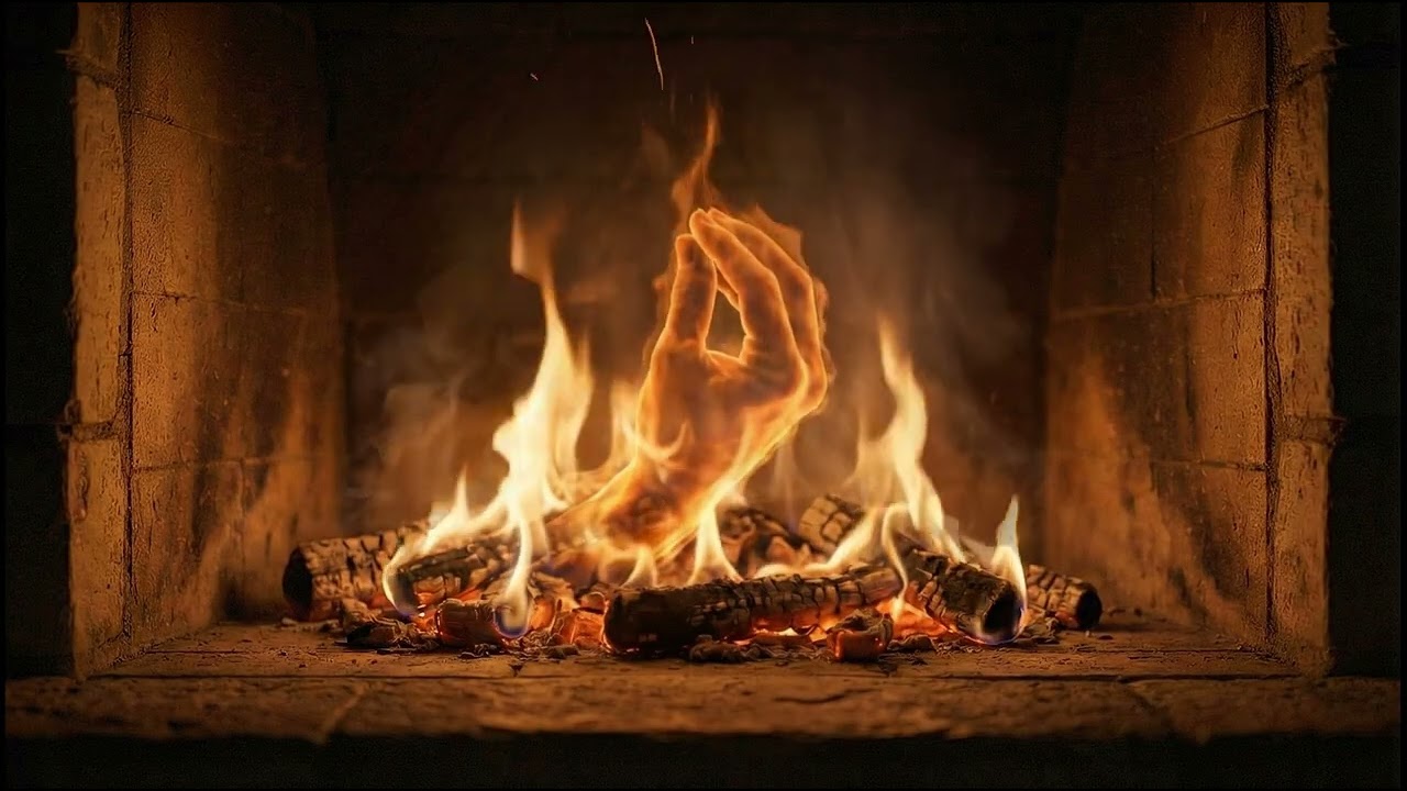 Fireplace aSMR but the Flames are possibly Italian. 4K ideal for studying and eating Bruschetta 