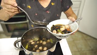 Chinese Seaweed Soup with Herbs and Scallop Balls | Satisfying And Tasty