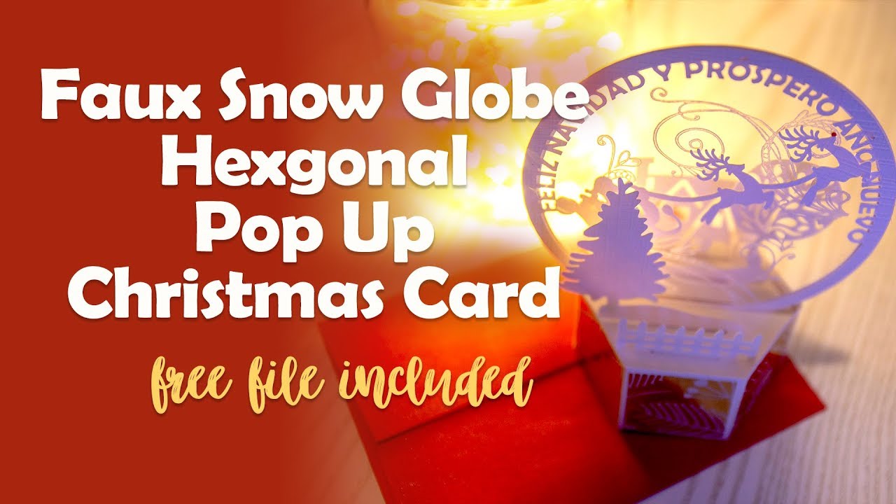Download Awesome Svgs Faux Snow Globe Pop Up Hexagonal Christmas Card PSD Mockup Templates